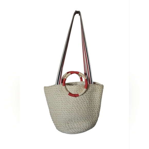 Nautical Woven Jute Tote Bag - Picture 4 of 9